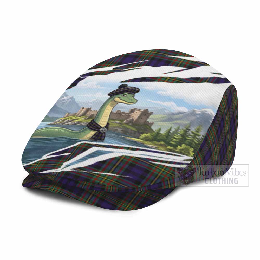 Clelland Tartan Loch Ness Monster Scottish Heritage Art Flat Cap, Jeff Cap