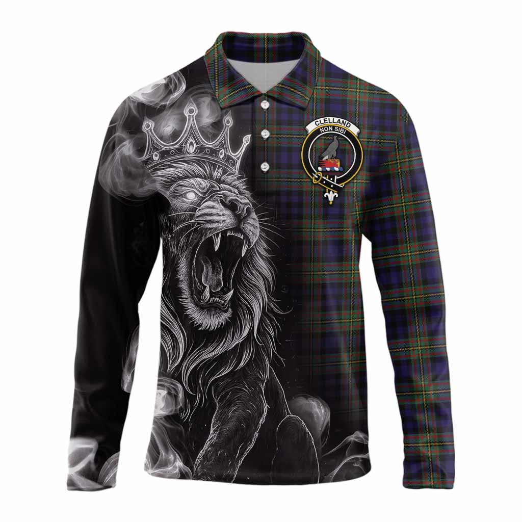 Clelland Tartan Long Sleeve Polo Shirt Roaring Lion Heritage