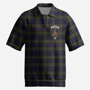 Clelland Tartan Men’s Polo Sweater Top with Family Crest