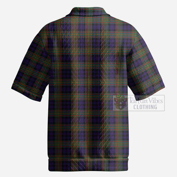 Clelland Tartan Men’s Polo Sweater Top with Family Crest