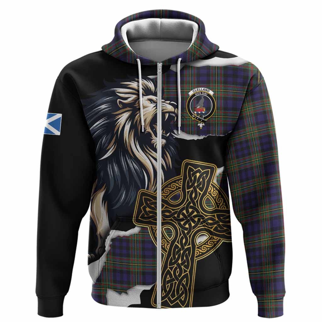 Clelland Tartan Scottish Hoodie Lion Celtic Heritage
