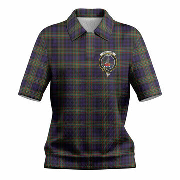 Clelland Tartan Women’s Polo Sweater Top with Family Crest