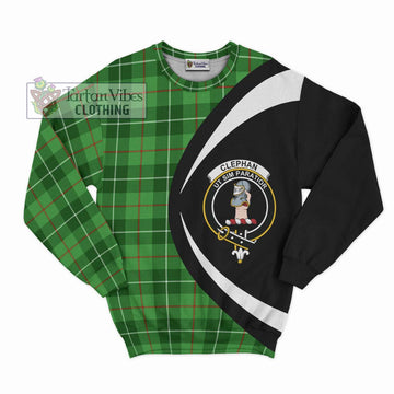 Clephane (Clephan) Tartan Sweatshirt with Family Crest Circle Style Unisex - Tartan Vibes Clothing
