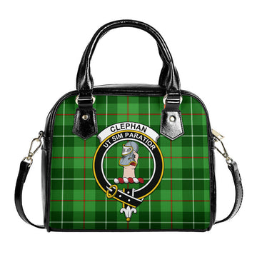 Clephan Tartan Shoulder Handbags with Family Crest