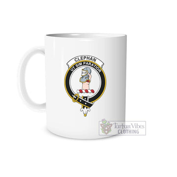 Clephane (Clephan) Family Crest Ceramic Mug White - 2D-tartanvibesclothing