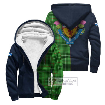 Clephane (Clephan) Tartan Sherpa Hoodie Alba with Scottish Lion Royal Arm Half Style Unisex S - Tartan Vibes Clothing