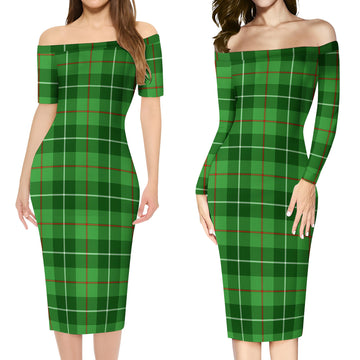 Clephane (Clephan) Tartan Off Shoulder Lady Dress Women's Dress - Tartan Vibes Clothing