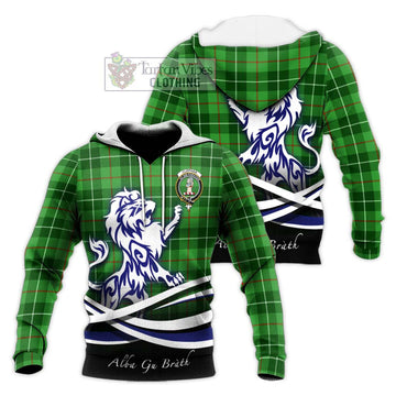 Clephane (Clephan) Tartan Knitted Hoodie with Alba Gu Brath Regal Lion Emblem Unisex Knitted Pullover Hoodie - Tartan Vibes Clothing