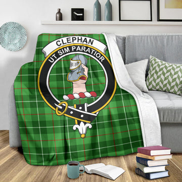 Clephane (Clephan) Tartan Blanket with Family Crest X-Large 59 x 79 inches 150 x 200 cm - Tartan Vibes Clothing