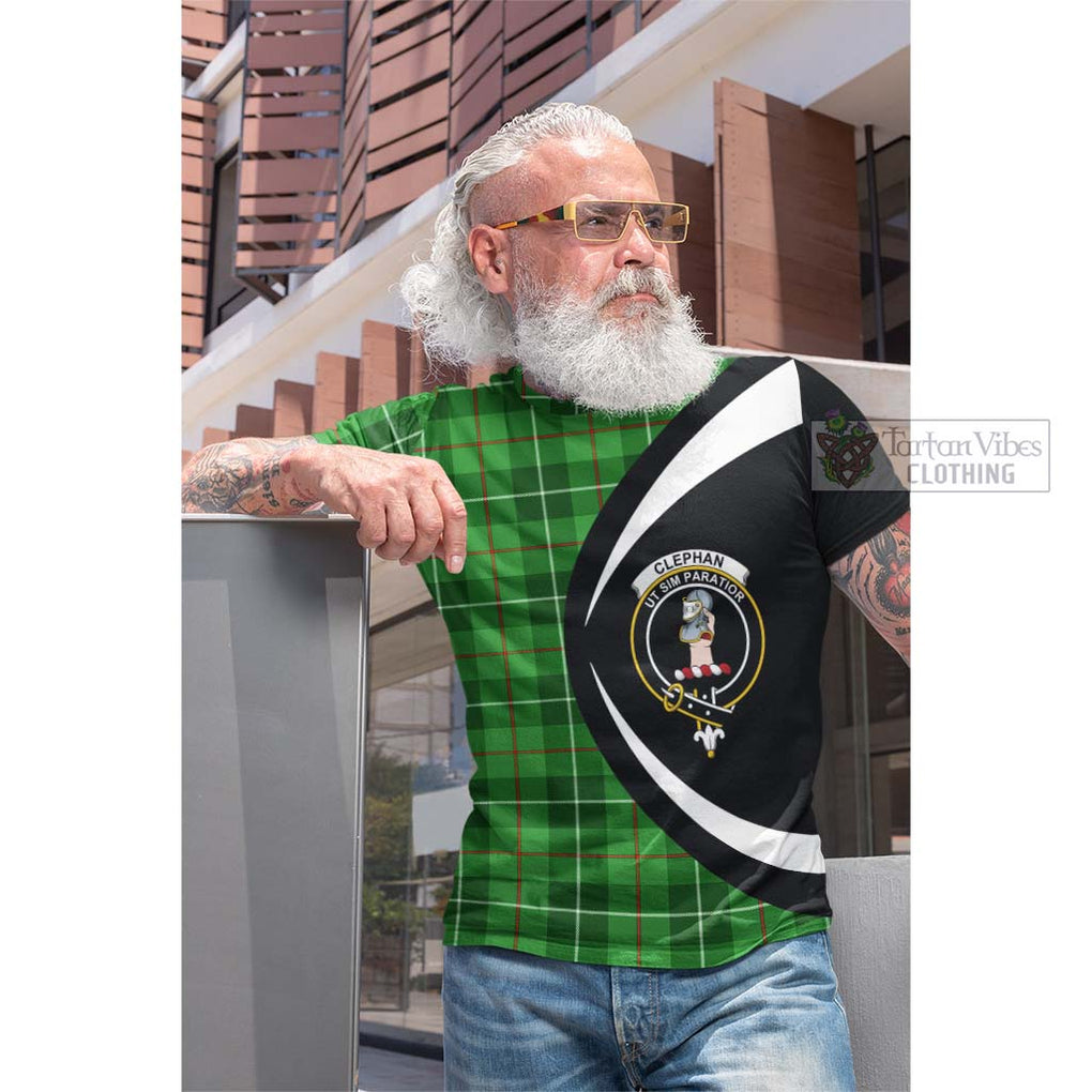 Clephane (Clephan) Tartan Cotton T-shirt with Family Crest Circle Style Men's Shirt - Tartan Vibes Clothing