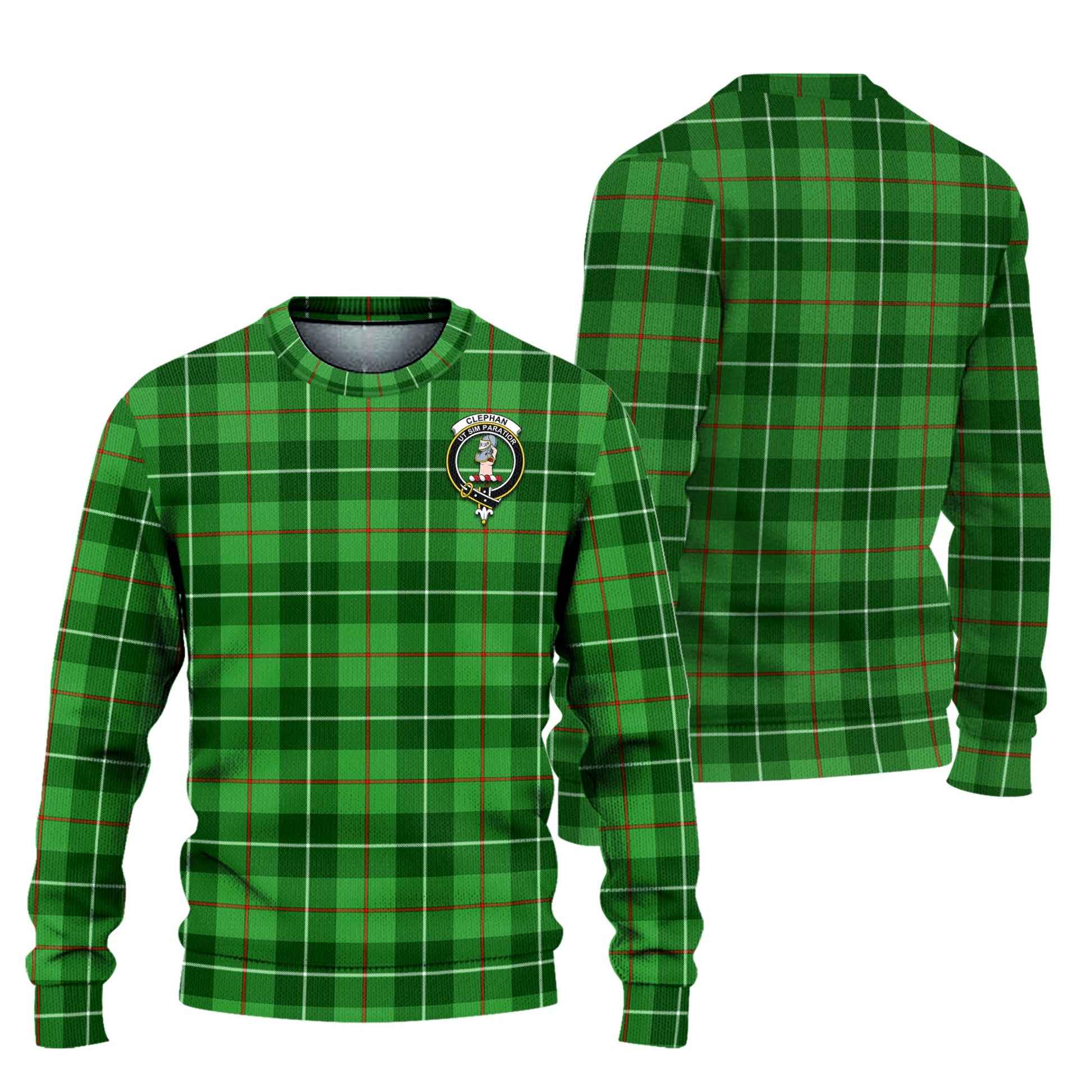 Clephan Tartan Knitted Sweater with Family Crest Unisex - Tartanvibesclothing