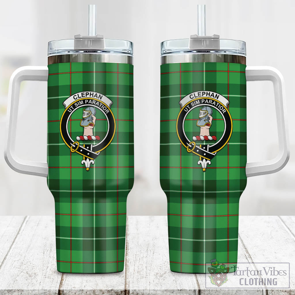 Tartan Vibes Clothing Clephan Tartan and Family Crest Tumbler with Handle