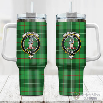 Clephan Tartan and Family Crest Tumbler with Handle