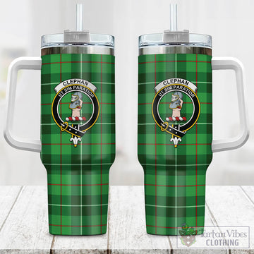 Tartan Vibes Clothing Clephan Tartan and Family Crest Tumbler with Handle