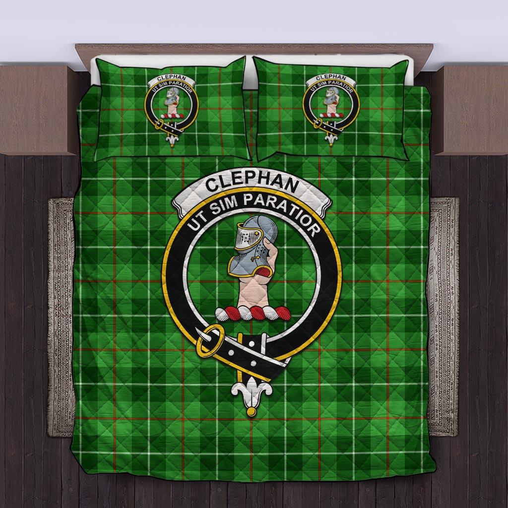 Clephane (Clephan) Tartan Quilt Bed Set with Family Crest King - Tartan Vibes Clothing