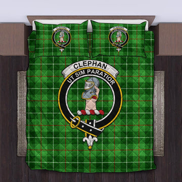 Clephane (Clephan) Tartan Quilt Bed Set with Family Crest King - Tartan Vibes Clothing