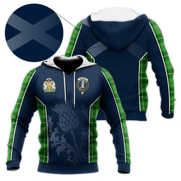Clephan Tartan Knitted Hoodie with Family Crest and Scottish Thistle Vibes Sport Style