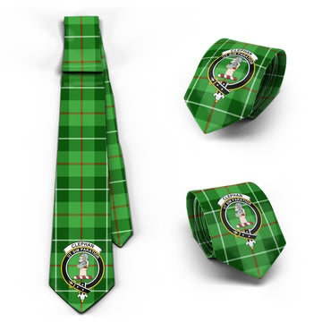 Clephane (Clephan) Tartan Classic Necktie with Family Crest Necktie One Size - Tartan Vibes Clothing