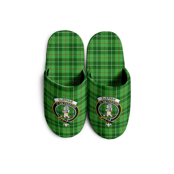 Clephane (Clephan) Tartan Home Slippers with Family Crest