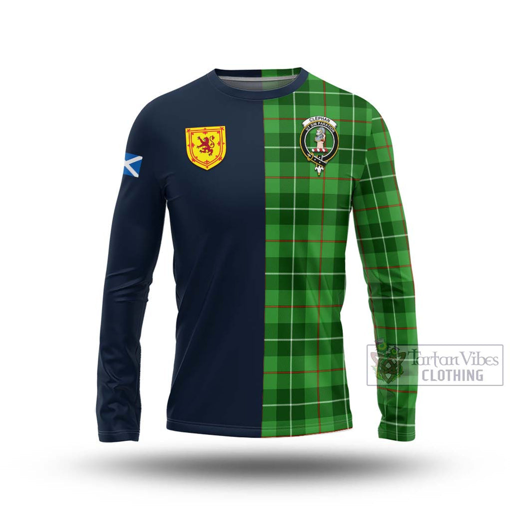 Clephane (Clephan) Tartan Long Sleeve T-Shirt Alba with Scottish Lion Royal Arm Half Style Unisex - Tartan Vibes Clothing