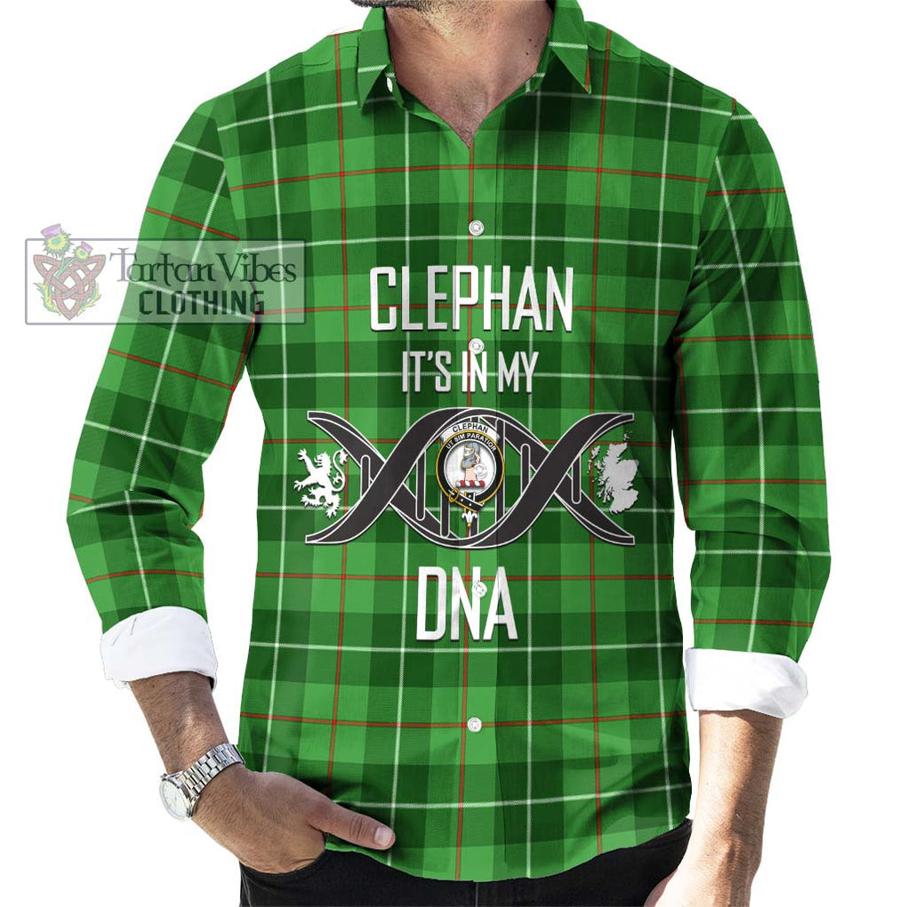 Clephane (Clephan) Tartan Long Sleeve Button Shirt with Family Crest DNA In Me Style Men's Shirt S - Tartanvibesclothing Shop