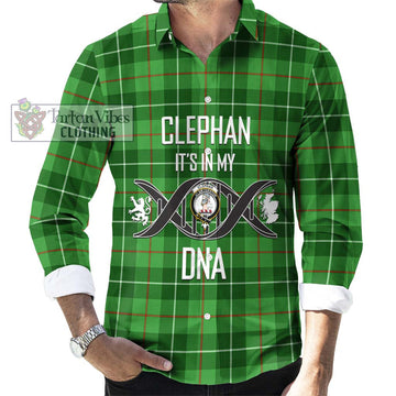 Clephane (Clephan) Tartan Long Sleeve Button Shirt with Family Crest DNA In Me Style Men's Shirt S - Tartanvibesclothing Shop