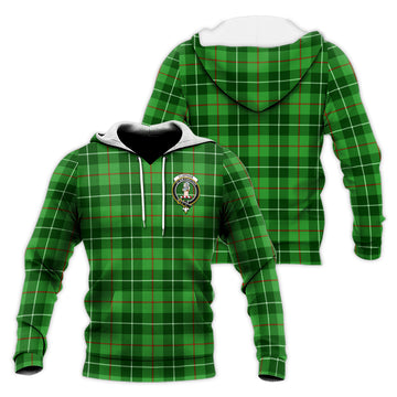 Clephan Tartan Knitted Hoodie with Family Crest