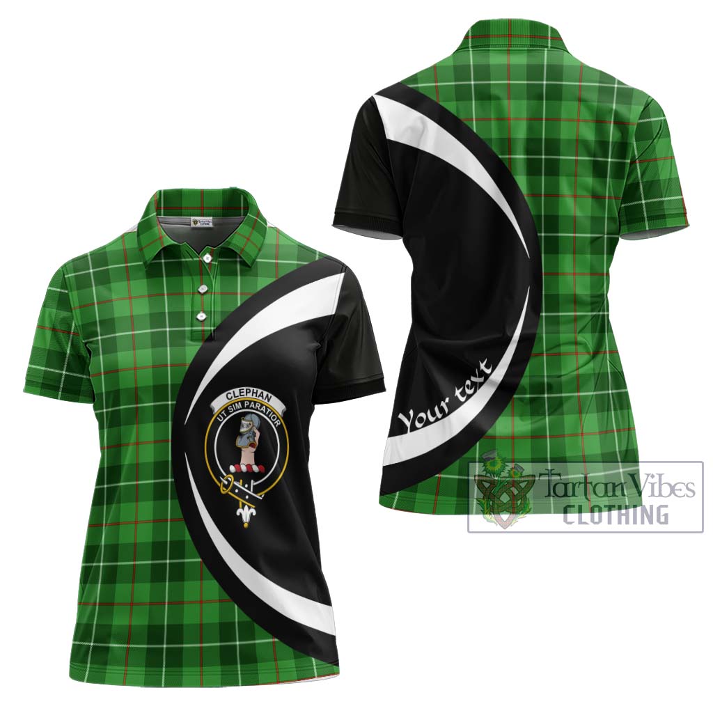 Clephane (Clephan) Tartan Women's Polo Shirt with Family Crest Circle Style Women - Tartan Vibes Clothing