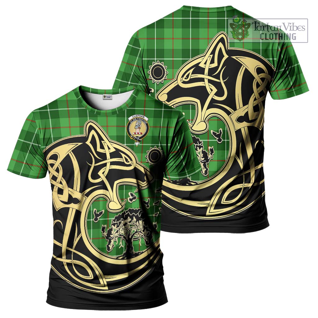 Clephane (Clephan) Tartan T-Shirt with Family Crest Celtic Wolf Style Kid's Shirt - Tartan Vibes Clothing