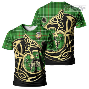 Clephane (Clephan) Tartan T-Shirt with Family Crest Celtic Wolf Style Kid's Shirt - Tartan Vibes Clothing