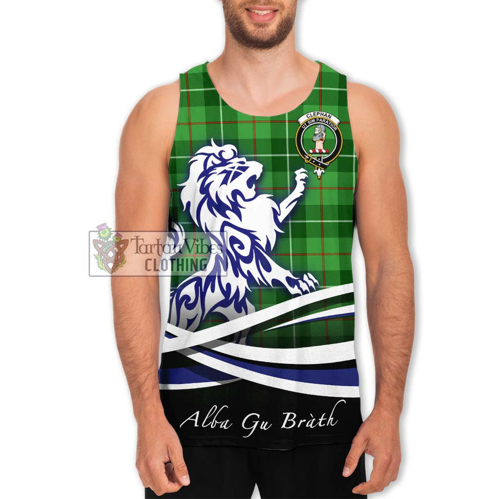 Clephane (Clephan) Tartan Men's Tank Top with Alba Gu Brath Regal Lion Emblem Men - Tartan Vibes Clothing