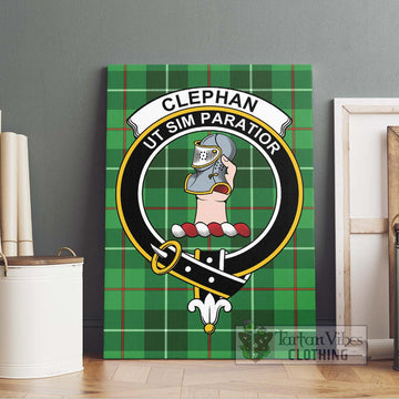 Clephane (Clephan) Tartan Canvas Print Wall Art with Family Crest