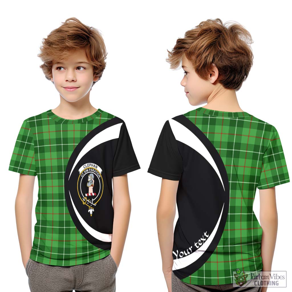 Clephane (Clephan) Tartan Kid T-Shirt with Family Crest Circle Style Youth XL Size14 - Tartan Vibes Clothing