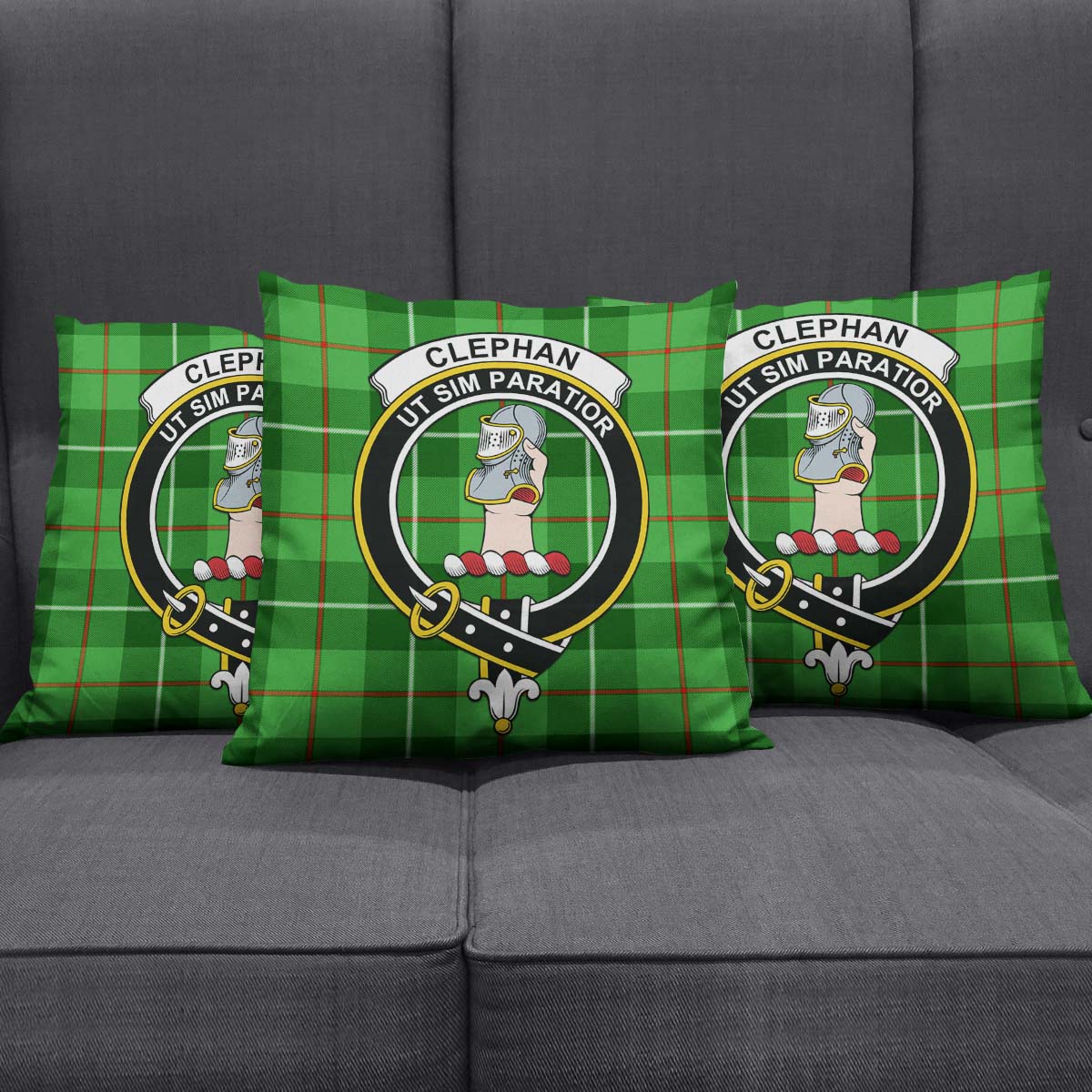 Clephane (Clephan) Tartan Pillow Cover with Family Crest Rectangle Pillow Cover 51*91cm - Tartan Vibes Clothing