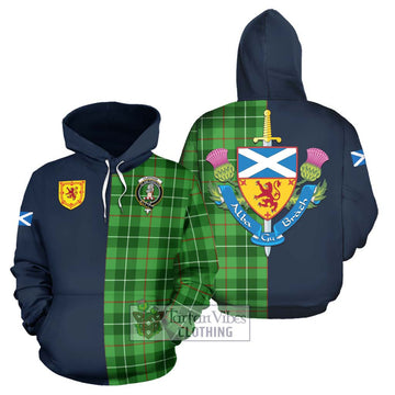Clephane (Clephan) Tartan Hoodie Alba with Scottish Lion Royal Arm Half Style Zip Hoodie - Tartan Vibes Clothing
