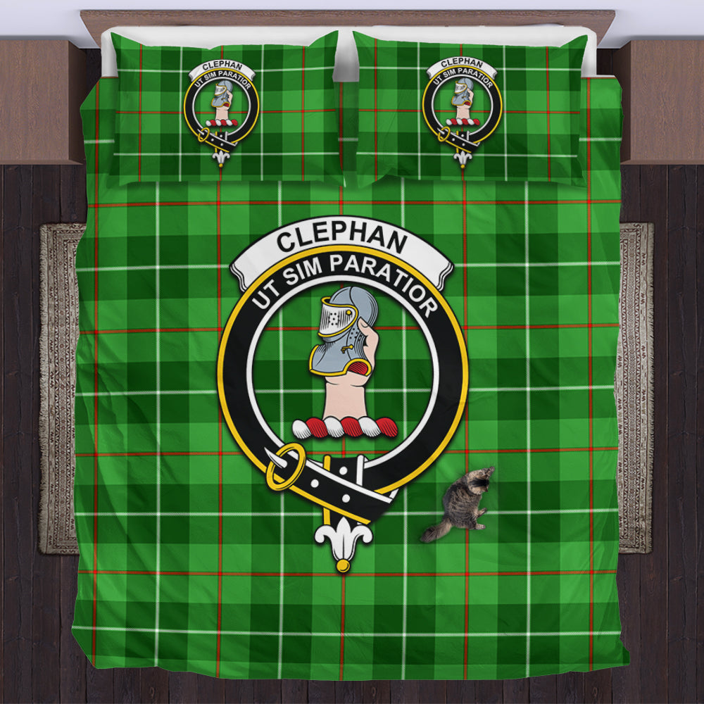 Clephane (Clephan) Tartan Bedding Set with Family Crest UK Bedding Set - Tartan Vibes Clothing