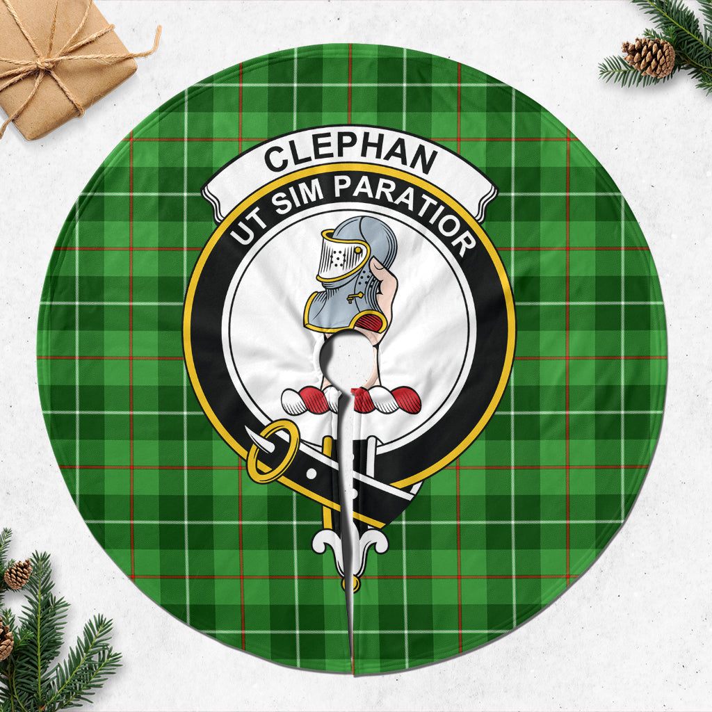 Clephane (Clephan) Tartan Christmas Tree Skirt with Family Crest 47*47 inch - Tartan Vibes Clothing