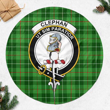 Clephane (Clephan) Tartan Christmas Tree Skirt with Family Crest 47*47 inch - Tartan Vibes Clothing