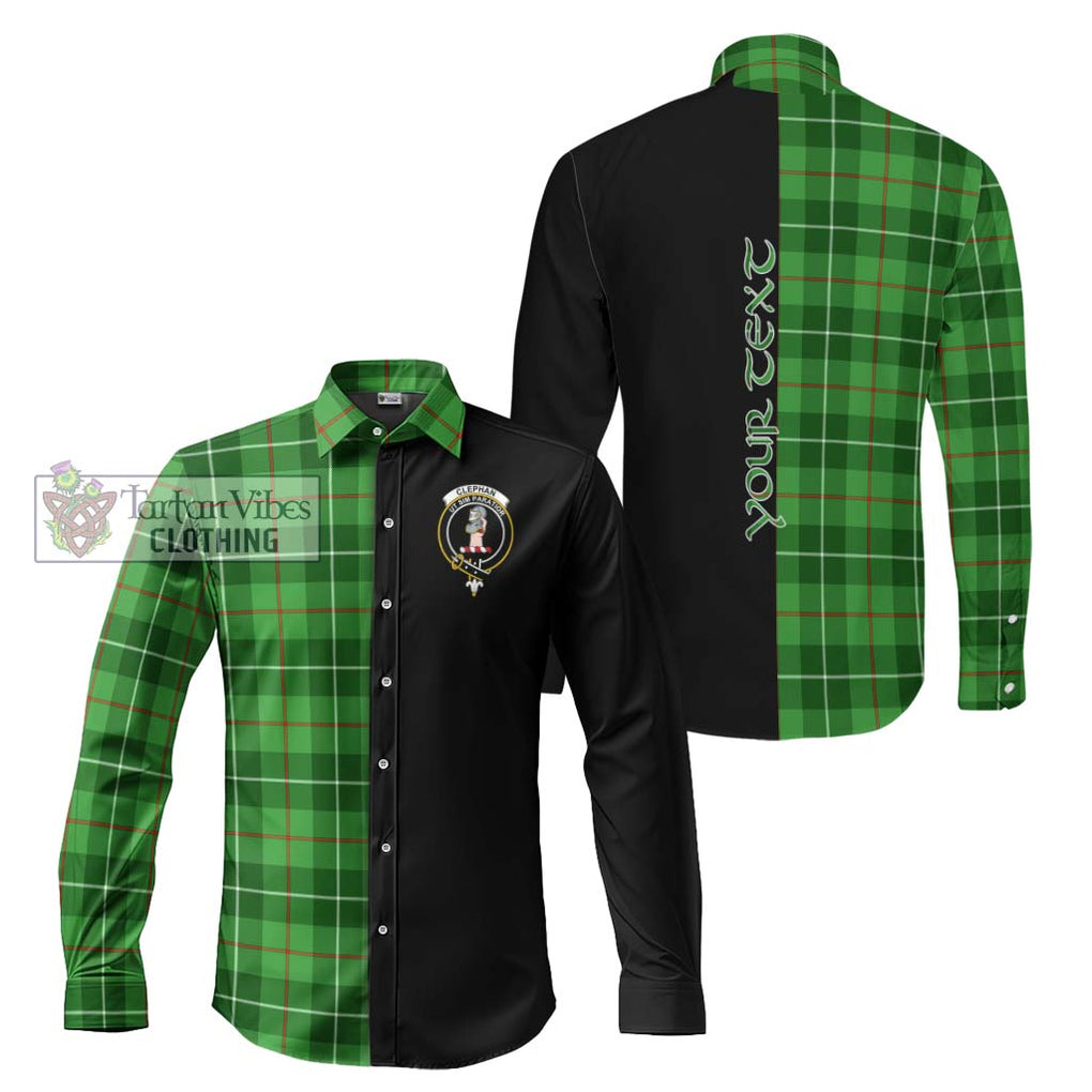 Clephane (Clephan) Tartan Long Sleeve Button Shirt with Family Crest and Half Of Me Style Men's Shirt S - Tartanvibesclothing Shop