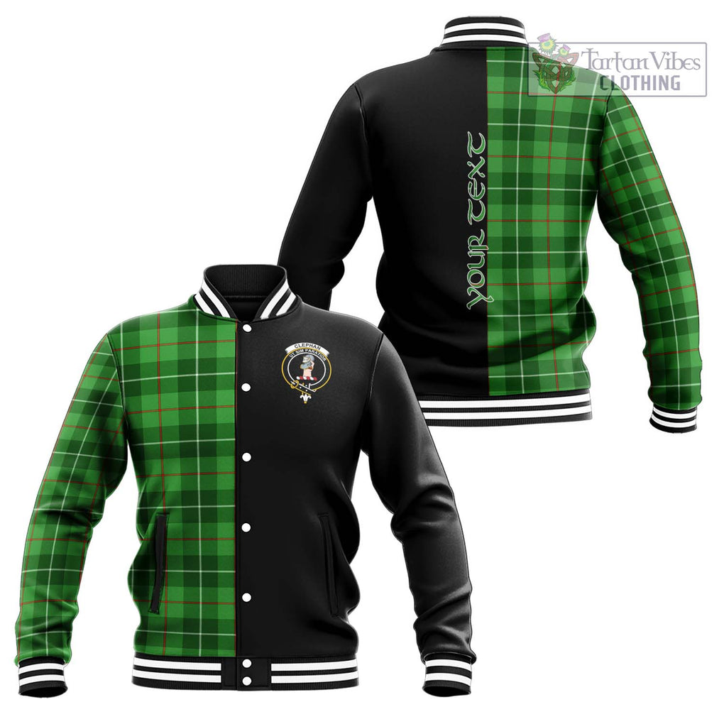 Clephane (Clephan) Tartan Baseball Jacket with Family Crest and Half Of Me Style Unisex - Tartan Vibes Clothing
