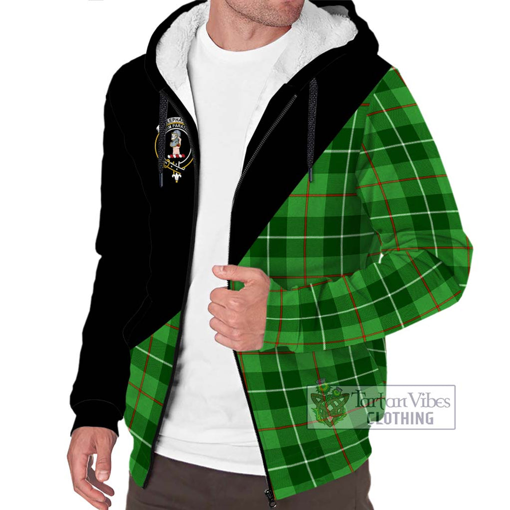Clephane (Clephan) Tartan Sherpa Hoodie with Family Crest and Military Logo Style Unisex S - Tartanvibesclothing Shop