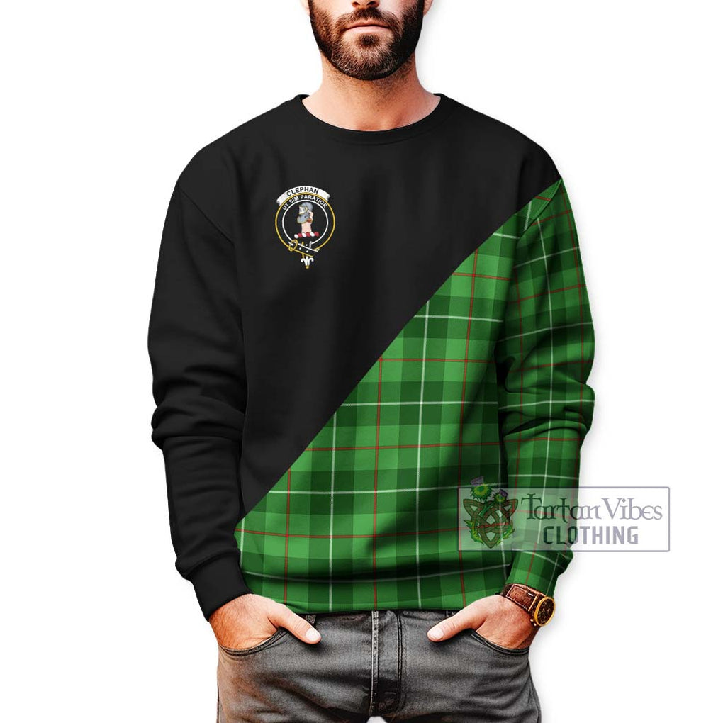 Clephane (Clephan) Tartan Sweatshirt with Family Crest and Military Logo Style Unisex - Tartanvibesclothing Shop