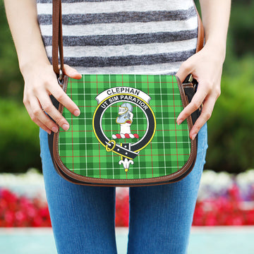 Clephane (Clephan) Tartan Saddle Bag with Family Crest One Size 9.05*3.35*7.48 inch - Tartan Vibes Clothing