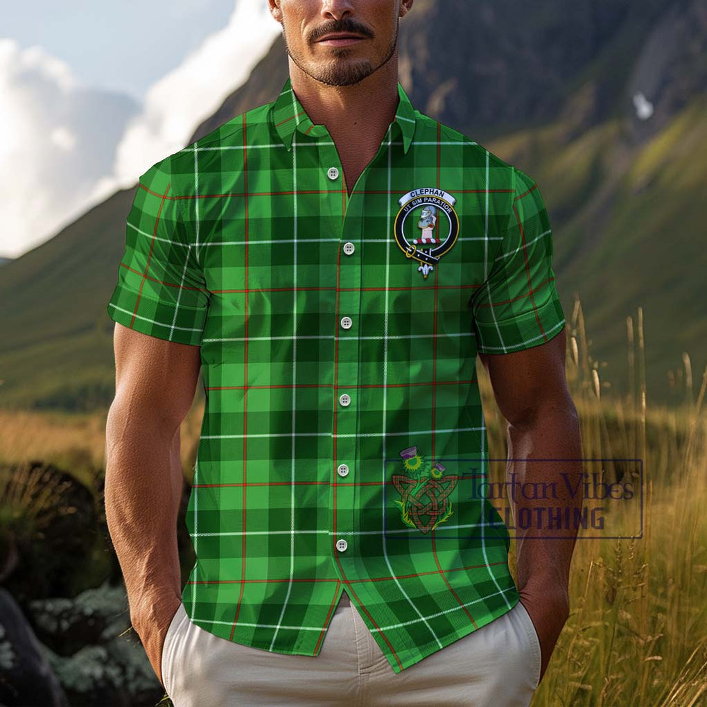 Clephane (Clephan) Tartan Cotton Hawaiian Shirt with Family Crest Kid - Tartan Vibes Clothing