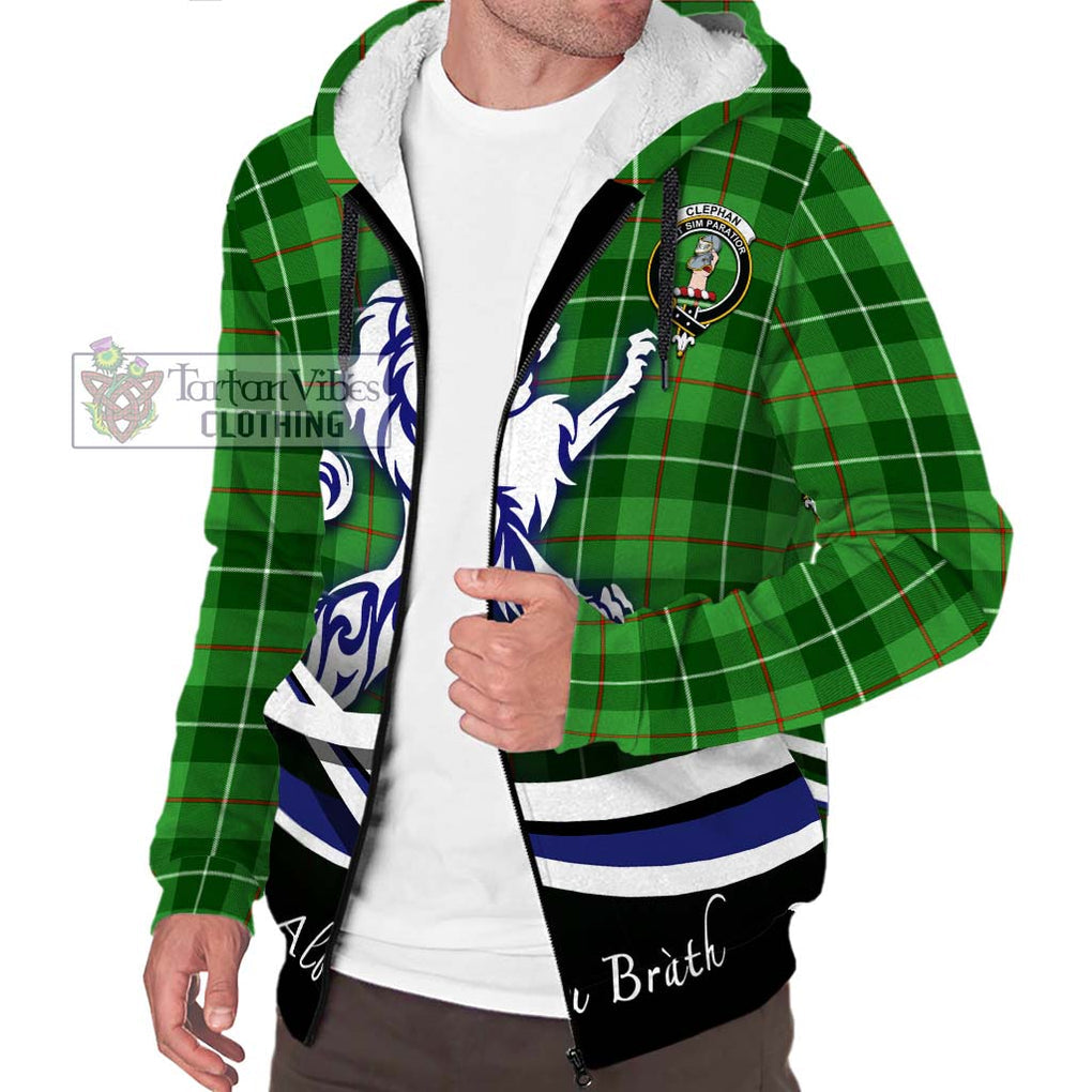 Clephane (Clephan) Tartan Sherpa Hoodie with Alba Gu Brath Regal Lion Emblem Unisex S - Tartan Vibes Clothing