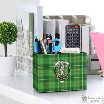 Clephane (Clephan) Tartan Pen Holder with Family Crest One Size 5.9"(L)*2.7"(W)*4.3"(H) - Tartan Vibes Clothing
