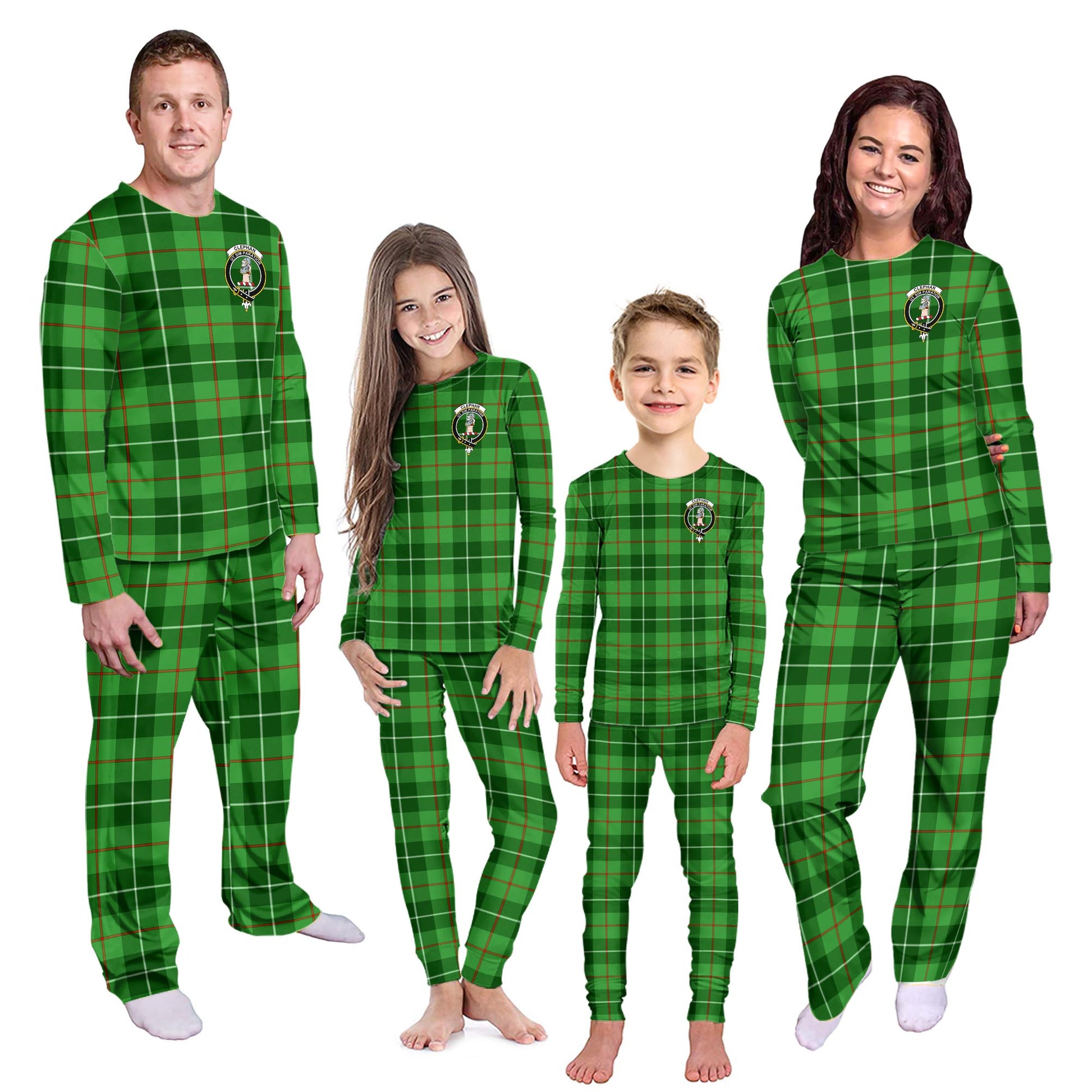 Clephane (Clephan) Tartan Pajamas Family Set with Family Crest Kid - Tartan Vibes Clothing