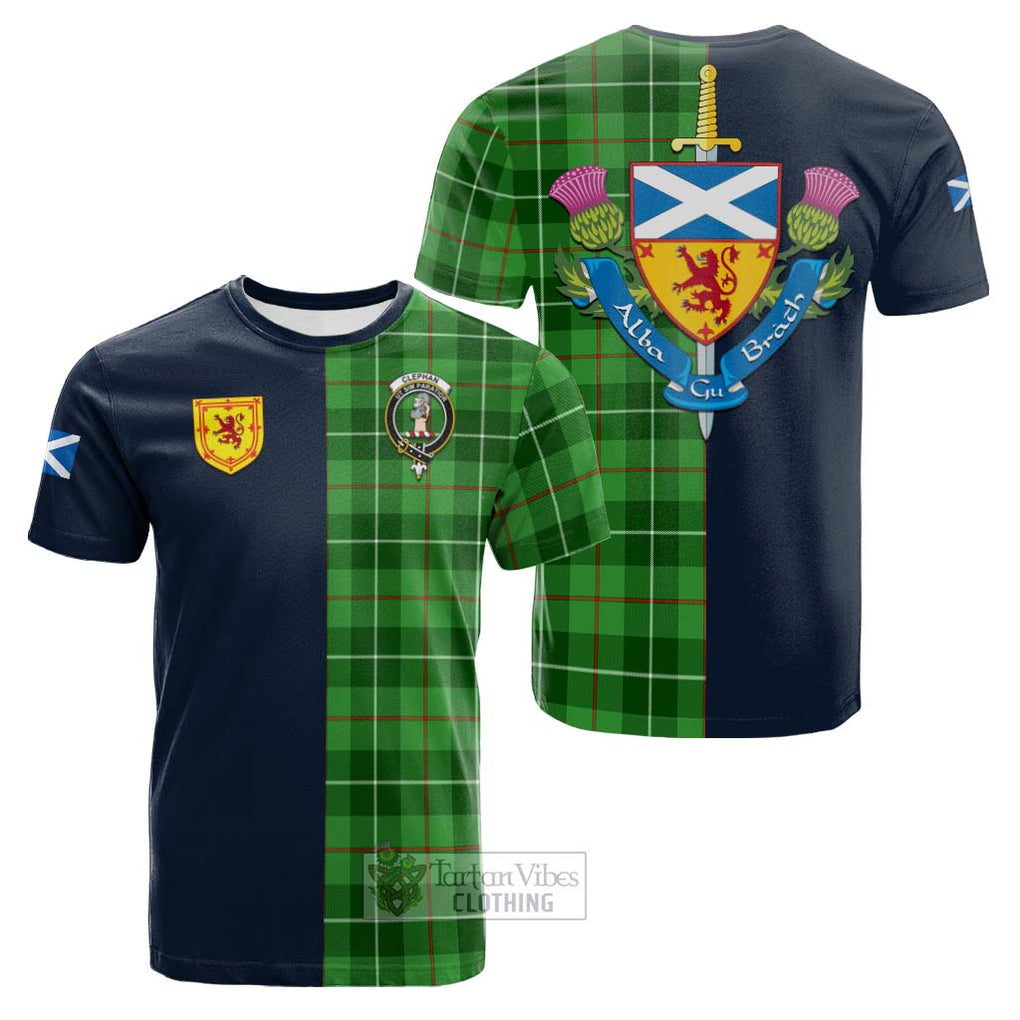 Clephane (Clephan) Tartan Cotton T-shirt Alba with Scottish Lion Royal Arm Half Style Kid's Shirt - Tartan Vibes Clothing