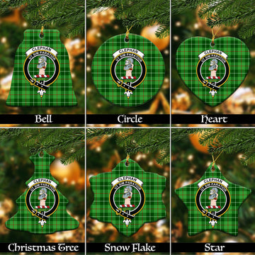 Clephane (Clephan) Tartan Christmas Ceramic Ornaments with Family Crest Ceramic - Tartan Vibes Clothing