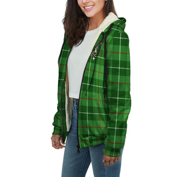 Clephan Tartan Sherpa Hoodie with Family Crest